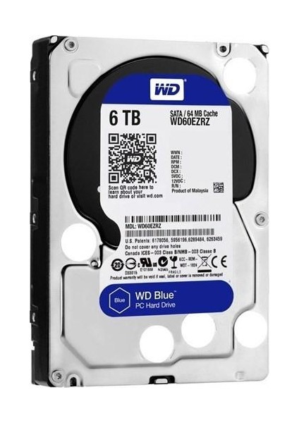 Blue 6TB 5400RPM Sata 3.0 64MB 3.5" Sabit Disk WD60EZRZ