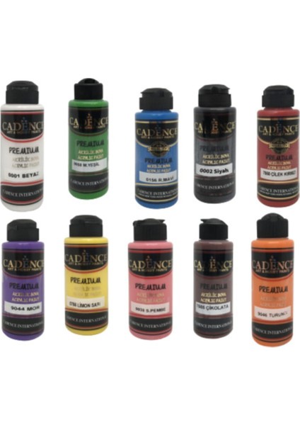 Premium Akrilik Boya Seti 120 ml 10 Renk + Eko Fırça