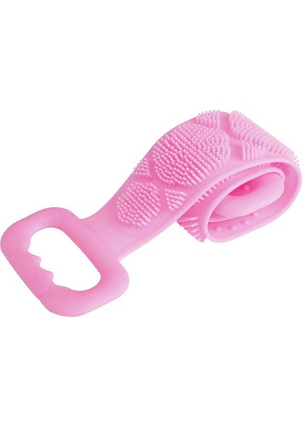 Banyo Duş Sırt Kesesi Çift Taraflı Silikon Duş Lifi Fırçası 60 cm Pembe modelleri