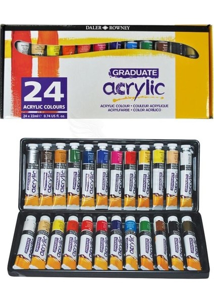 Daler Rowney Graduate Akrilik Boya Seti 24 Renk x 22 ml