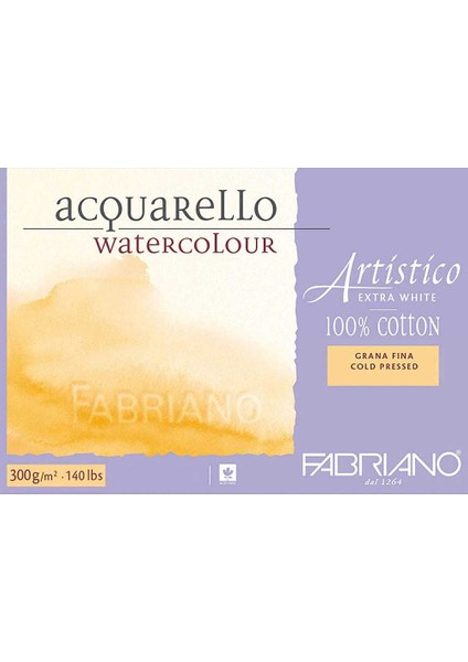 Artistico Extra White Sulu Boya Defteri Soğuk Baskı - Orta Doku 300 gr 12 Yaprak 31 x 41 cm