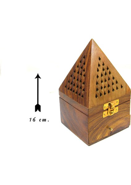 Bakbunatural Ahşap Piramit Konik Tütsü Yakma Kutusu