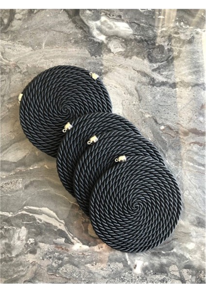 Siyah Dekoratif Bardak Atlığı 6'lı Set