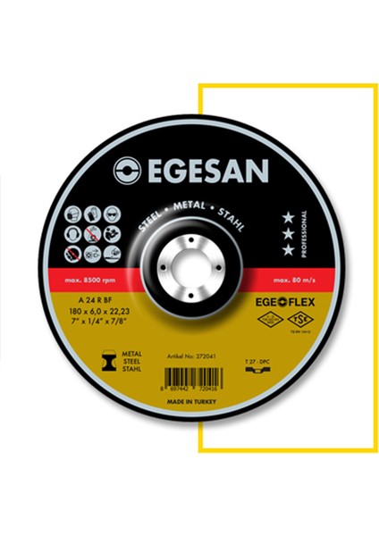 Egesan 180*3,0*22,23 Metal Kesici Taş