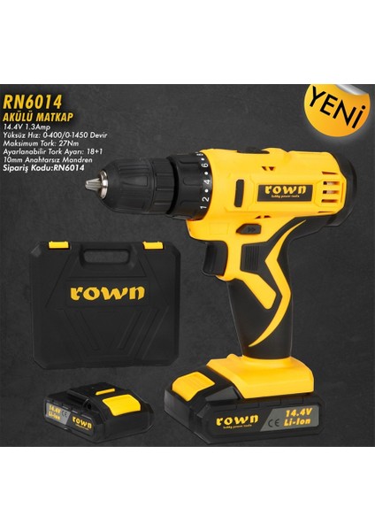 Rown RN6014 14.4V Akülü Matkap