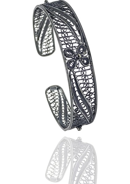 Yöresel Model Oksitli Telkari Kadın Gümüş Bilezik