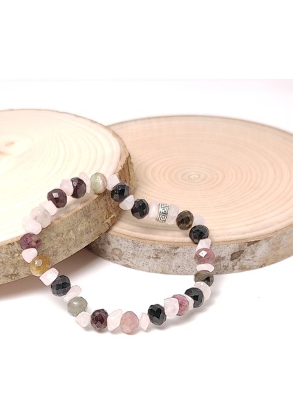 Turmalin Gül Kuvars Bileklik