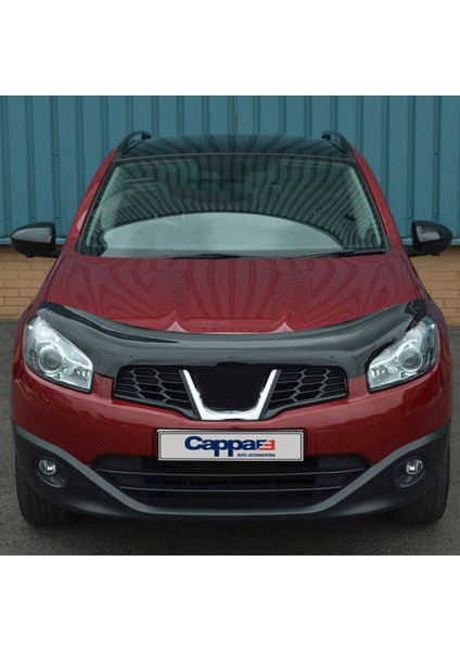 Nissan Qashqai Ön Kaput Koruyucu Rüzgarlık Deflektör Akrilik ABS 4mm Parlak Siyah 2010-2013