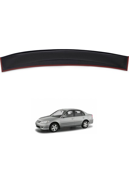 Honda Civic 7 Arka Cam Üstü Spoyler Akrilik (ABS) Parlak Siyah 2001-2006