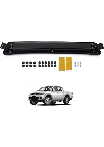 Mitsubishi L200 Ön Cam Güneşliği Siperlik Vizör Şapka Terek (Abs) Parlak Siyah 2007-2015