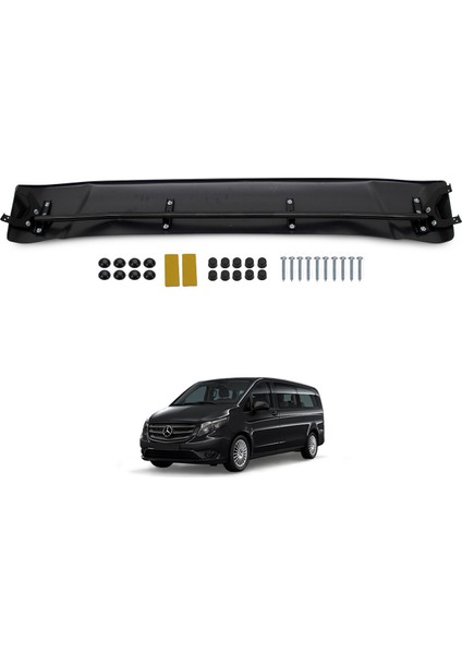 Mercedes Vito W447 Ön Cam Güneşliği Siperlik Vizör Şapka Terek (Abs) Parlak Siyah 2015 ve Sonrası