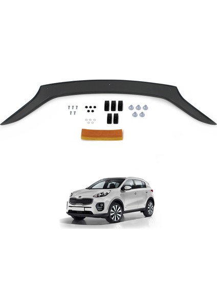 Kia Sportage Ön Kaput Koruyucu Rüzgarlık Deflektör Akrilik ABS 4mm Parlak Siyah 2016 ve Sonrası fiyatları
