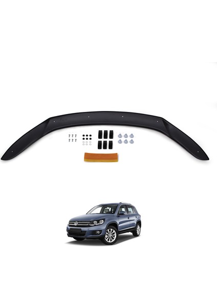 Volkswagen Tiguan Ön Kaput Koruyucu Rüzgarlık Deflektör Akrilik ABS 4mm Parlak Siyah 2012-2015 fiyatları