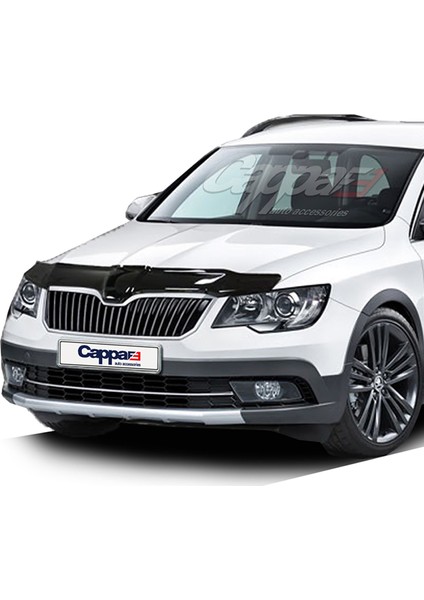 Skoda Superb Ön Kaput Koruyucu Rüzgarlık Deflektör Akrilik ABS 4mm Parlak Siyah 2013 ve Sonrası fırsatları