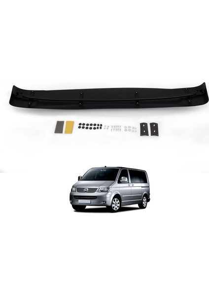 Volkswagen T5 Transporter Ön Cam Güneşliği Siperlik Vizör Şapka Terek (Abs) Parlak Siyah 2003-2009