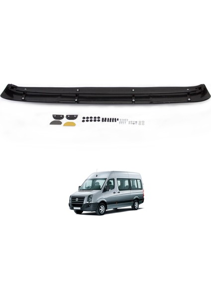 Volkswagen Crafter Ön Cam Güneşliği Siperlik Vizör Şapka Terek (Abs) Parlak Siyah 2006-2012