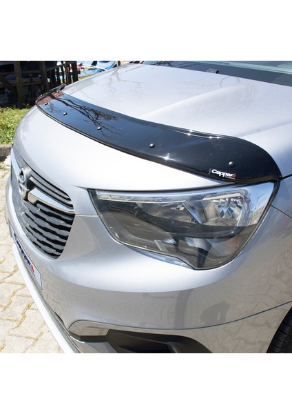Opel Combo E Ön Kaput Koruyucu Rüzgarlık Deflektör Akrilik ABS 4mm Parlak Siyah 2018 ve Sonrası