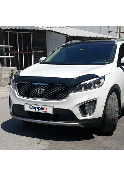 Kia Sorento Ön Kaput Koruyucu Rüzgarlık Deflektör Akrilik ABS 4mm Parlak Siyah 2016 ve Sonrası