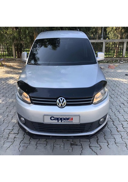 Volkswagen Caddy Ön Kaput Koruyucu Rüzgarlık Deflektör Akrilik ABS 4mm Parlak Siyah 2010-2015