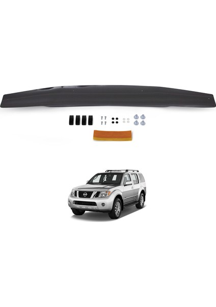 Nissan Pathfinder Ön Kaput Koruyucu Rüzgarlık Deflektör Akrilik ABS 4mm Parlak Siyah 2005-2014 fiyatları