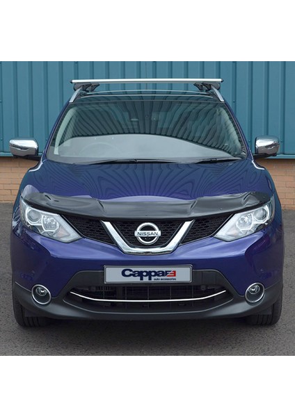 Nissan Qashqai Ön Kaput Koruyucu Rüzgarlık Deflektör Akrilik ABS 4mm Parlak Siyah 2014-2016