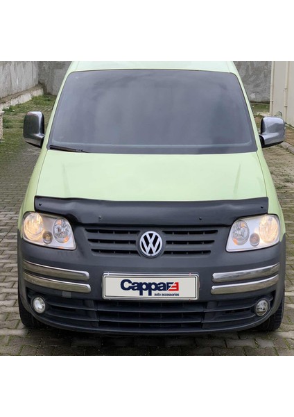 Volkswagen Caddy Ön Kaput Koruyucu Rüzgarlık Deflektör Akrilik ABS 4mm Parlak Siyah 2004-2010
