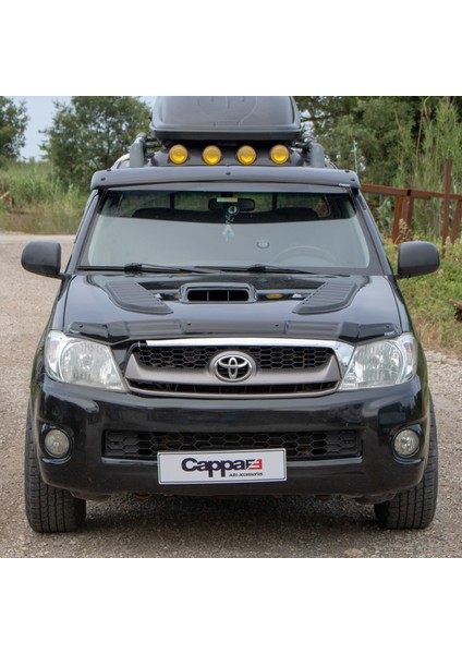 Toyota Hilux Ön Kaput Koruyucu Rüzgarlık Deflektör Akrilik ABS 4mm Parlak Siyah 2006-2012