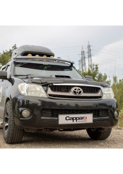 Toyota Hilux Ön Kaput Koruyucu Rüzgarlık Deflektör Akrilik ABS 4mm Parlak Siyah 2006-2012
