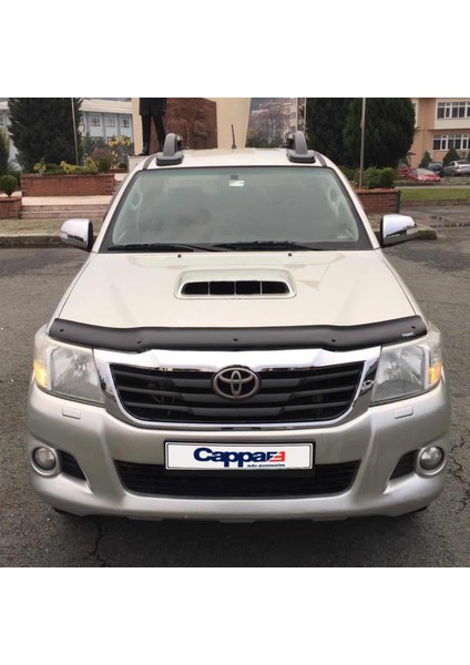 Toyota Hilux Ön Kaput Koruyucu Rüzgarlık Deflektör Akrilik ABS 4mm Parlak Siyah 2012-2015