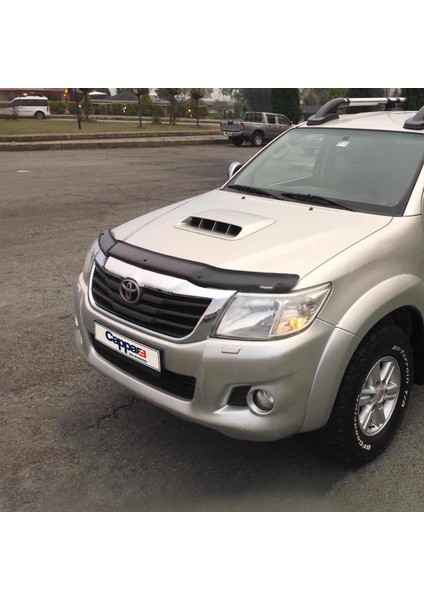 Toyota Hilux Ön Kaput Koruyucu Rüzgarlık Deflektör Akrilik ABS 4mm Parlak Siyah 2012-2015