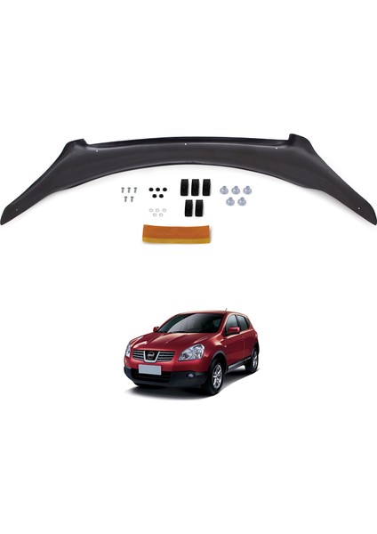 Nissan Qashqai Ön Kaput Koruyucu Rüzgarlık Deflektör Akrilik ABS 4mm Parlak Siyah 2007-2010 fiyatları