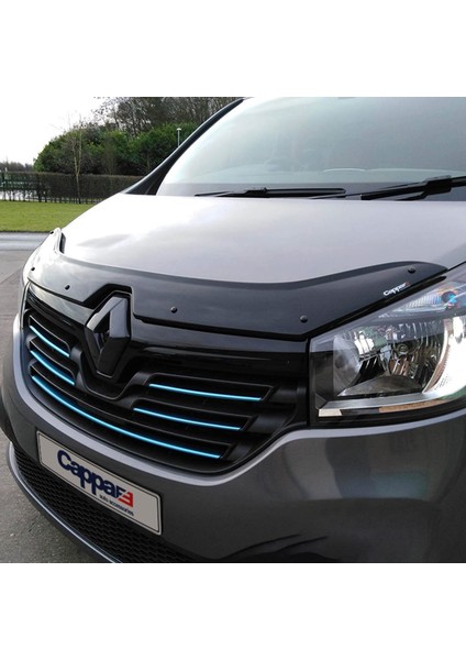 Renault Trafic Ön Kaput Koruyucu Rüzgarlık Deflektör Akrilik ABS 4mm Parlak Siyah 2014 ve Sonrası