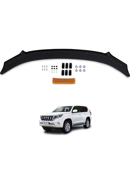 Toyota Land Cruiser Prado Ön Kaput Koruyucu Rüzgarlık Deflektör Akrilik ABS 4mm Parlak Siyah 2014 ve Sonrası