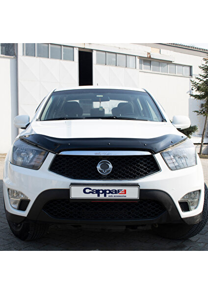 Ssangyong Korando|Actyon Ön Kaput Koruyucu Rüzgarlık Deflektör Akrilik ABS 4mm Parlak Siyah 2012 ve Sonrası