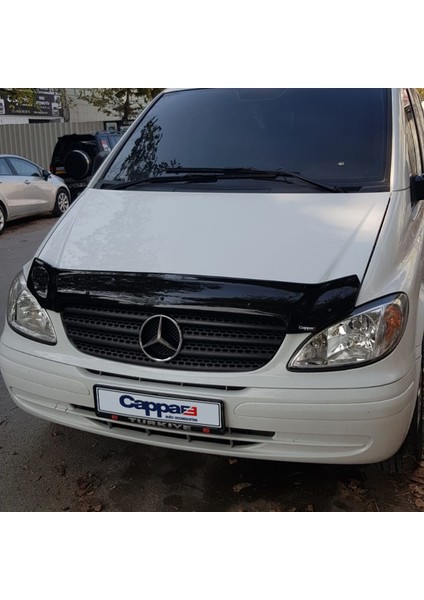 Mercedes Viano Ön Kaput Koruyucu Rüzgarlık Deflektör Akrilik ABS 4mm Parlak Siyah 2004-2011