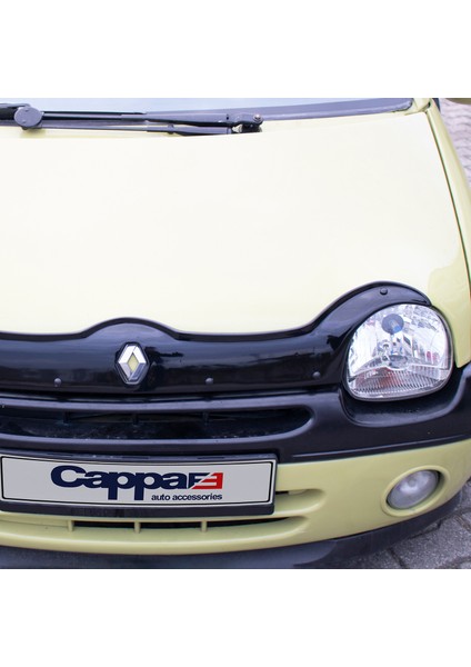 Renault Twingo Ön Kaput Koruyucu Rüzgarlık Deflektör Akrilik ABS 4mm Parlak Siyah 1993-2002