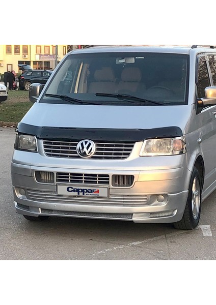 Volkswagen T5 Ön Kaput Koruyucu Rüzgarlık Deflektör Akrilik ABS 4mm Parlak Siyah 2003-2009