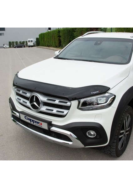 Mercedes X-Class Ön Kaput Koruyucu Rüzgarlık Deflektör Akrilik ABS 4mm Parlak Siyah 2017 ve Sonrası