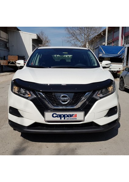 Nissan Qashqai Ön Kaput Koruyucu Rüzgarlık Deflektör Akrilik ABS 4mm Parlak Siyah 2017 ve Sonrası