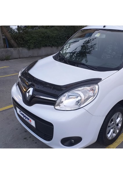 Renault Kangoo Ön Kaput Koruyucu Rüzgarlık Deflektör Akrilik ABS 4mm Parlak Siyah 2014 ve Sonrası