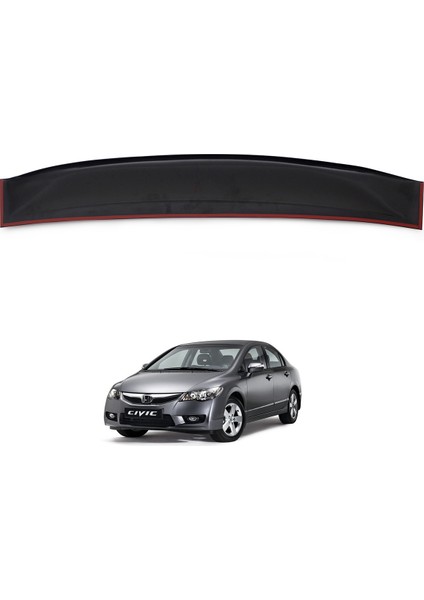 Honda Civic 8 Arka Cam Üstü Spoyler Akrilik (ABS) Parlak Siyah 2006-2012