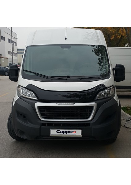 Peugeot Boxer Ön Kaput Koruyucu Rüzgarlık Deflektör Akrilik ABS 4mm Parlak Siyah 2014 ve Sonrası