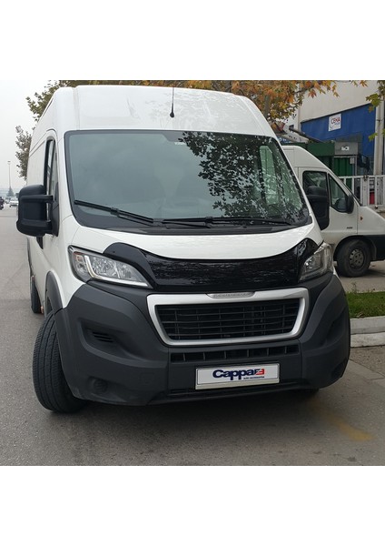 Peugeot Boxer Ön Kaput Koruyucu Rüzgarlık Deflektör Akrilik ABS 4mm Parlak Siyah 2014 ve Sonrası