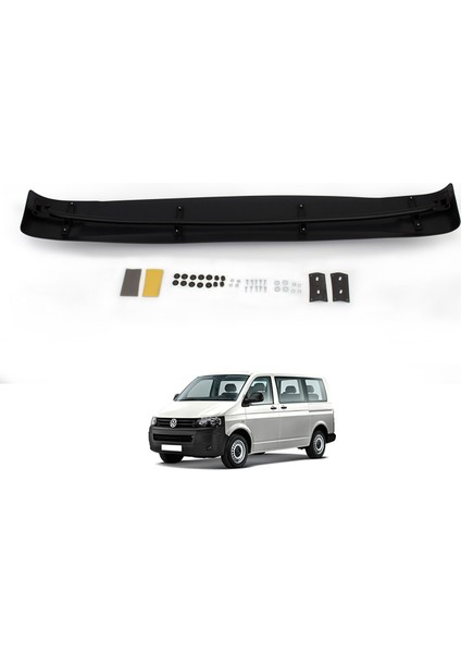 Volkswagen T5 Trasnporter Ön Cam Güneşliği Siperlik Vizör Şapka Terek (Abs) Parlak Siyah 2009-2014