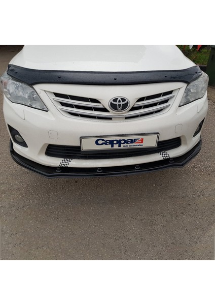 Toyota Corolla Ön Kaput Koruyucu Rüzgarlık Deflektör Akrilik ABS 4mm Parlak Siyah 2008-2013