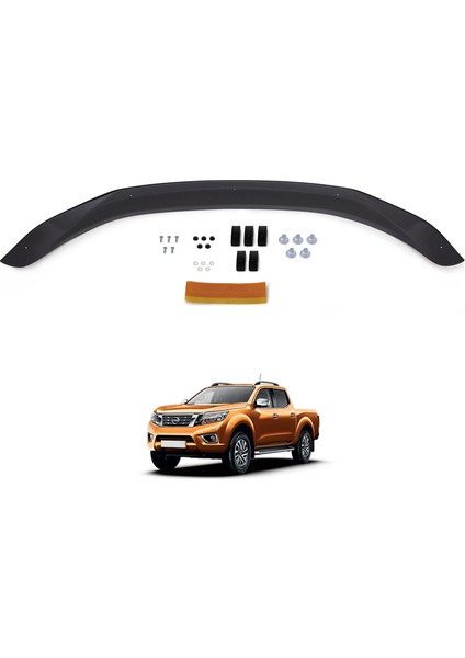 Nissan Navara Ön Kaput Koruyucu Rüzgarlık Deflektör Akrilik ABS 4mm Parlak Siyah 2016 - 2021 fiyatları