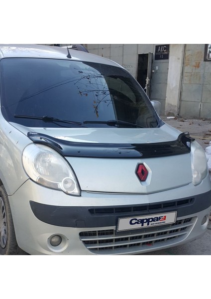 Renault Kangoo Ön Kaput Koruyucu Rüzgarlık Deflektör Akrilik ABS 4mm Parlak Siyah 2008-2013