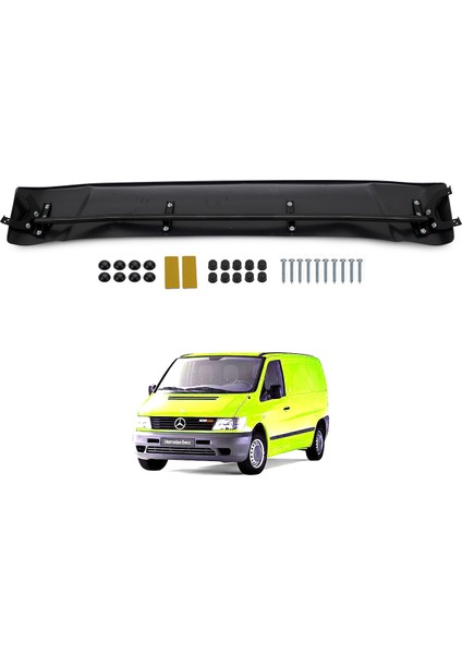 Mercedes Vito W638 Ön Cam Güneşliği Siperlik Vizör Şapka Terek (Abs) Parlak Siyah 1996-2003
