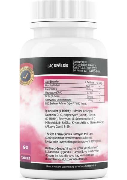 Collagen Coenzyme Biotin Selenium Magnezyum 90 Tablet