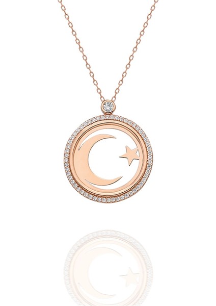 925 Ayar Gümüş Ayyıldız Kadın Gümüş Kolye